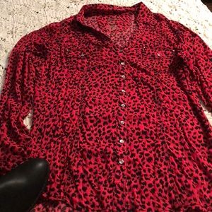 Red Leopard print shirt